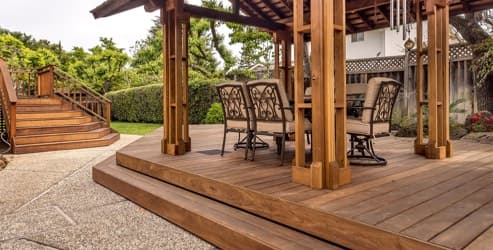 ipe hardwood decking and pavilion