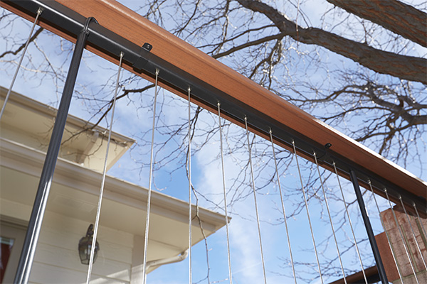 fortress iron vertical cable deck railing