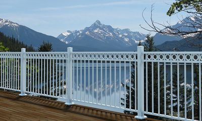 fortress iron white aluminum deck railing